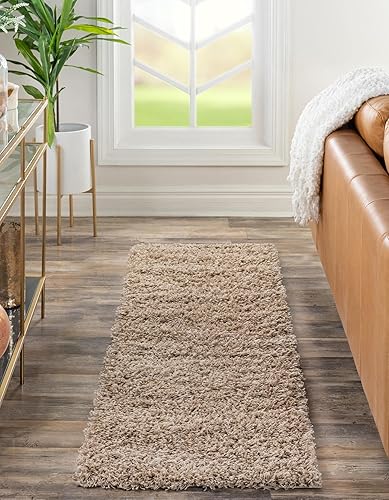 Miniatura 2 de Rugs.com - Alfombra de la colección Über Cozy Solid Shag  Alfombra de pasillo de 6 pies, color gris pardo, perfecta para pasillos, entradas