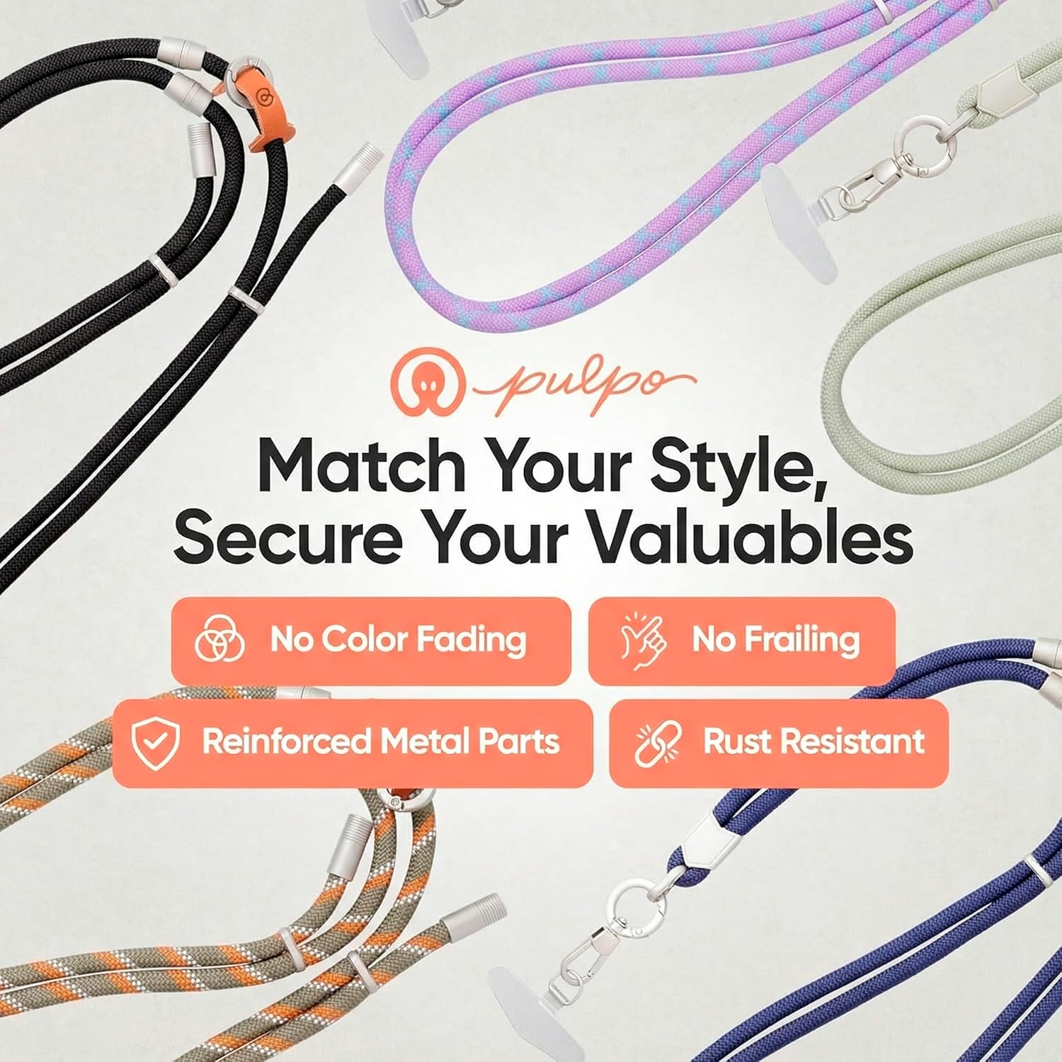 Pulpo 2 in 1 Anti Theft Phone Lanyard and Wrist Strap for iPhone and Android, Adjustable Cell Phone Leash and Universal Tether, Hands Free Strap for Travel Running and Everyday Use, Black - Image 7