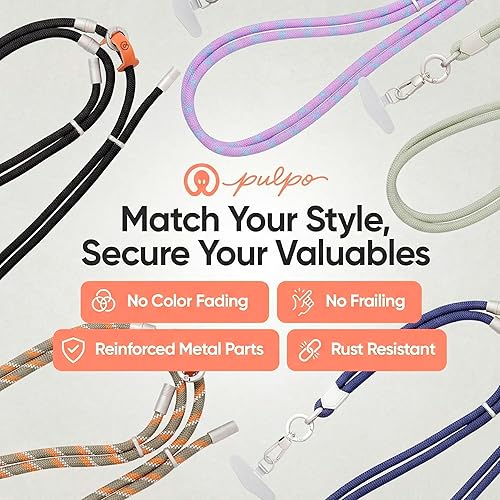 Miniatura 7 de Pulpo 2 in 1 Anti Theft Phone Lanyard and Wrist Strap for iPhone and Android, Adjustable Cell Phone Leash and Universal Tether, Hands Free Strap for
