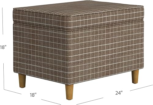 Miniatura 101 de Spatial Order Decoración del hogar | Otomana tapizada mediana rectangular de almacenamiento | Otomana con tapa con bisagras con almacenamiento para