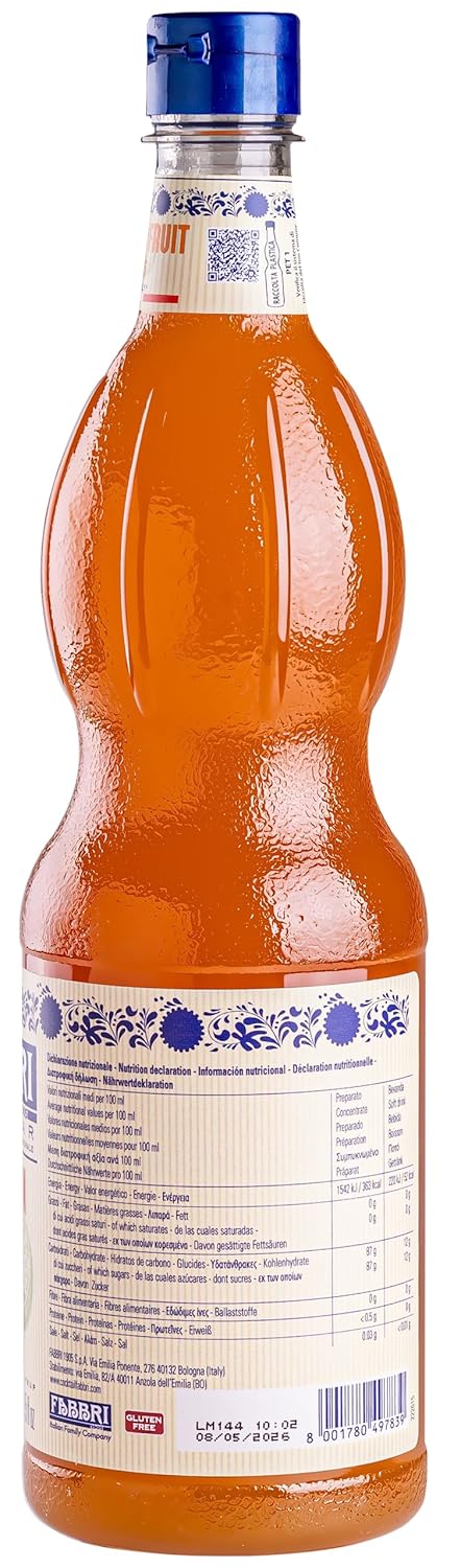 Fabbri Premium Flavoring Syrup, Passion Fruit, New Enhanced Flavor, All Natural, Made in Italy, 33.8 Ounce (1 Liter)