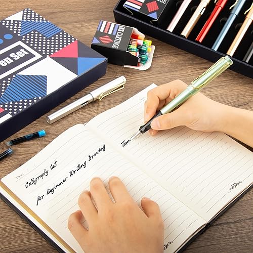 Miniatura 9 de Juego de bolígrafos de caligrafía, plumas estilográficas con 8 puntas reemplazables diferentes con 60 cartuchos de tinta (12 colores), juego de
