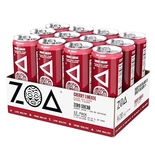 Miniatura 10 de ZOA Bebidas energéticas Zero Sugar, paquete variado, sin azúcar con electrolitos, vitamina C saludable, aminoácidos, vitaminas B esenciales y