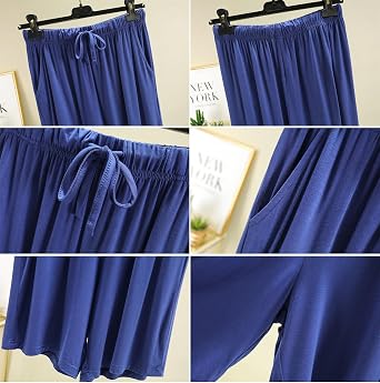Men's Sleep Sets,2-Pieces Modal Pajamas Set Ultra Soft Sleepwear Short Sleeve Top Shorts Bottom Pjs Lounge Set