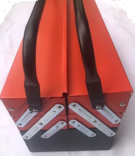 CARLTONMAN Caja de herramientas portátil de 3 capas y 5 bandejas de 21 pulgadas, organizador universal de herramientas plegable, cuerpo de metal