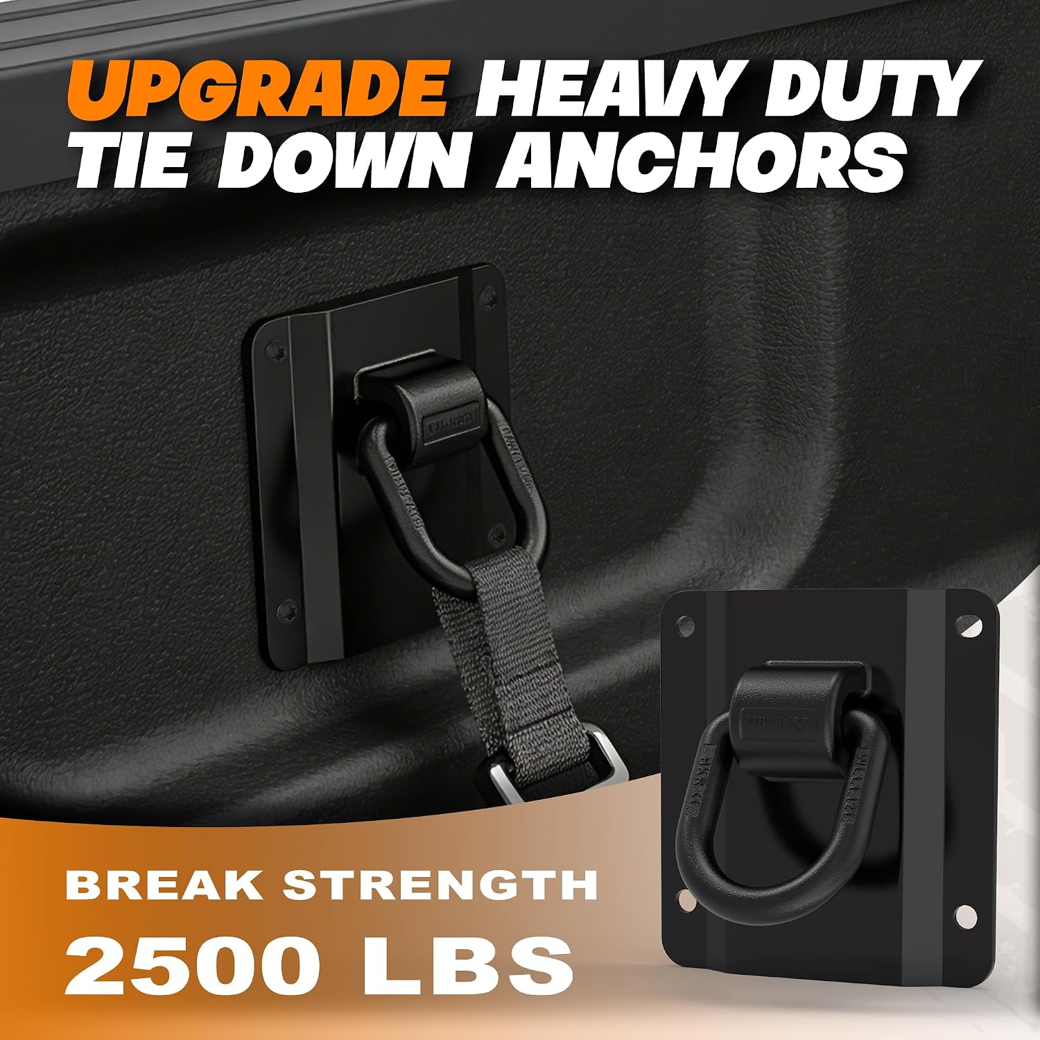DEEAGLE 4 Pack F150 F250 F350 Ford Bed Tie Down Anchors, Heavy Duty Ford Tie Downs, Replacement for FL3Z-99000A64B, FL3Z-9928408AB, F150 F250 F350 Accessories