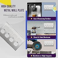 Vista 153 de ENERLITES Placa de pared de metal dúplex para receptáculos, cubierta de salida de acero inoxidable, resistente a la corrosión, tamaño de 1 banda