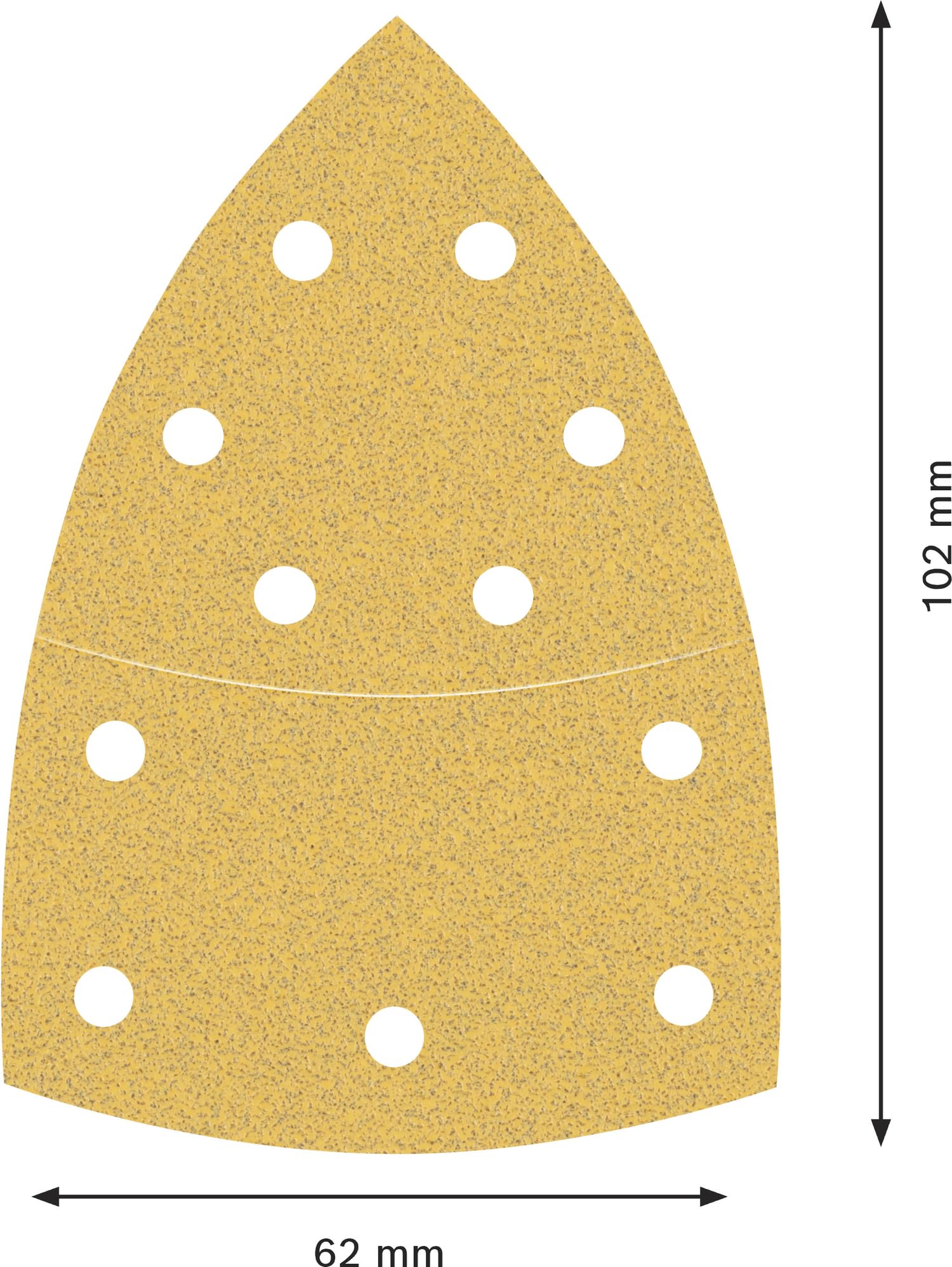 Bosch Accessories 2608901647 papier ścierny do szlifierek wielofunkcyjnych, ziarnistość 60 (dł. x szer.) 93 mm x 102 mm, 50 szt.