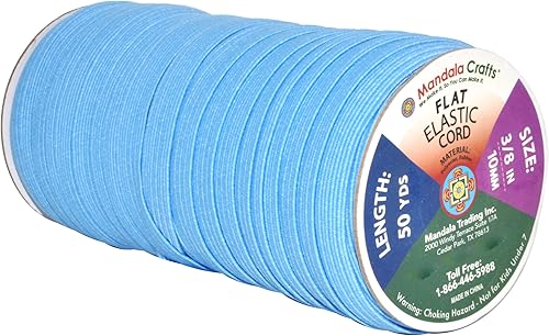 Vista 41 de Mandala Crafts - Rollo de cordón elástico plano para costura y manualidades Beige