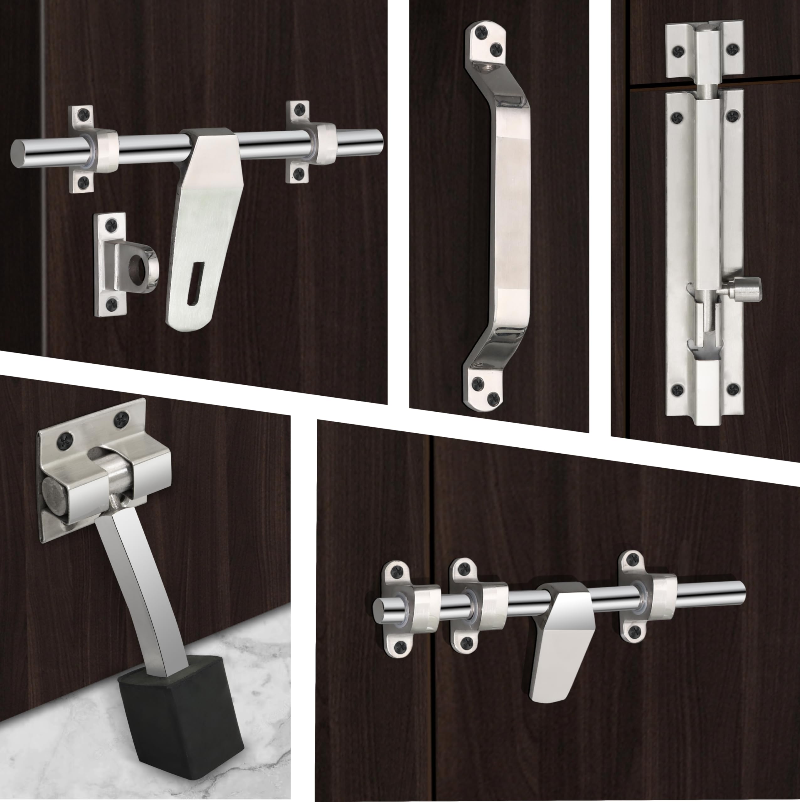Plantex Stainless Steel Door Kit for Single Door/Door Hardware/Door Accessories (10 inch Al-Drop,8 inch Latch, 8 inch 2 Handles,7 inch Tower Bolt and 4 inch Door Stopper) - (DK-07-PVD Rose Gold) — Amazon image 10