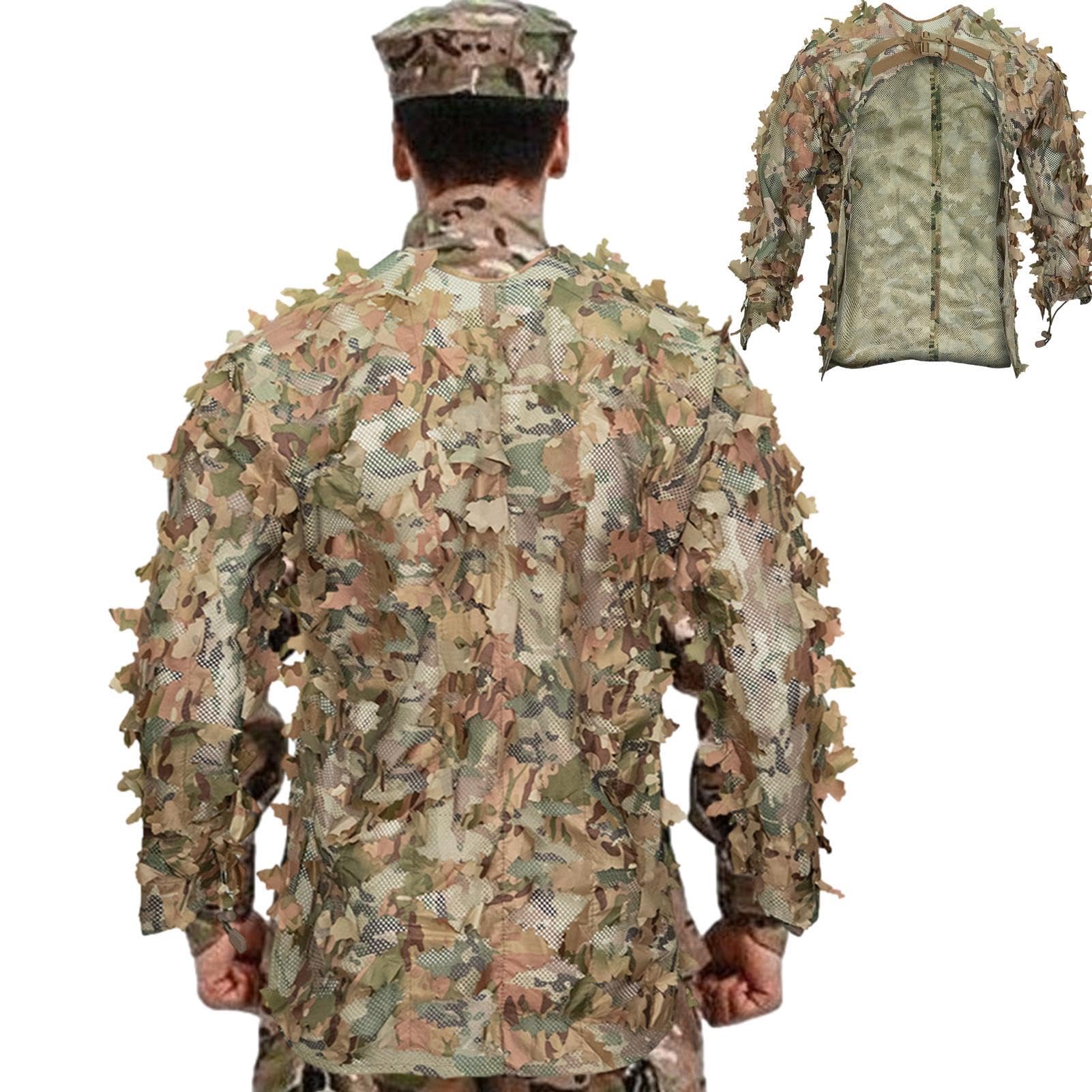 Ghillie Suit - Tuta da Cacciatore Traspirante, Abbigliamento da Caccia Mimetico | Abbigliamento da Caccia Mimetico per Attrezzatura da Paintball, Abbigliamento Mimetico da Caccia nei boschi per fot