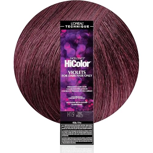 L'Oréal Technique HiColor Violet & Blacks Permanent Hair Color - Anti-Breakage Ceramide R Complex, Multi-Lift with No Brassiness, For Dark Bases, Long Lasting Color