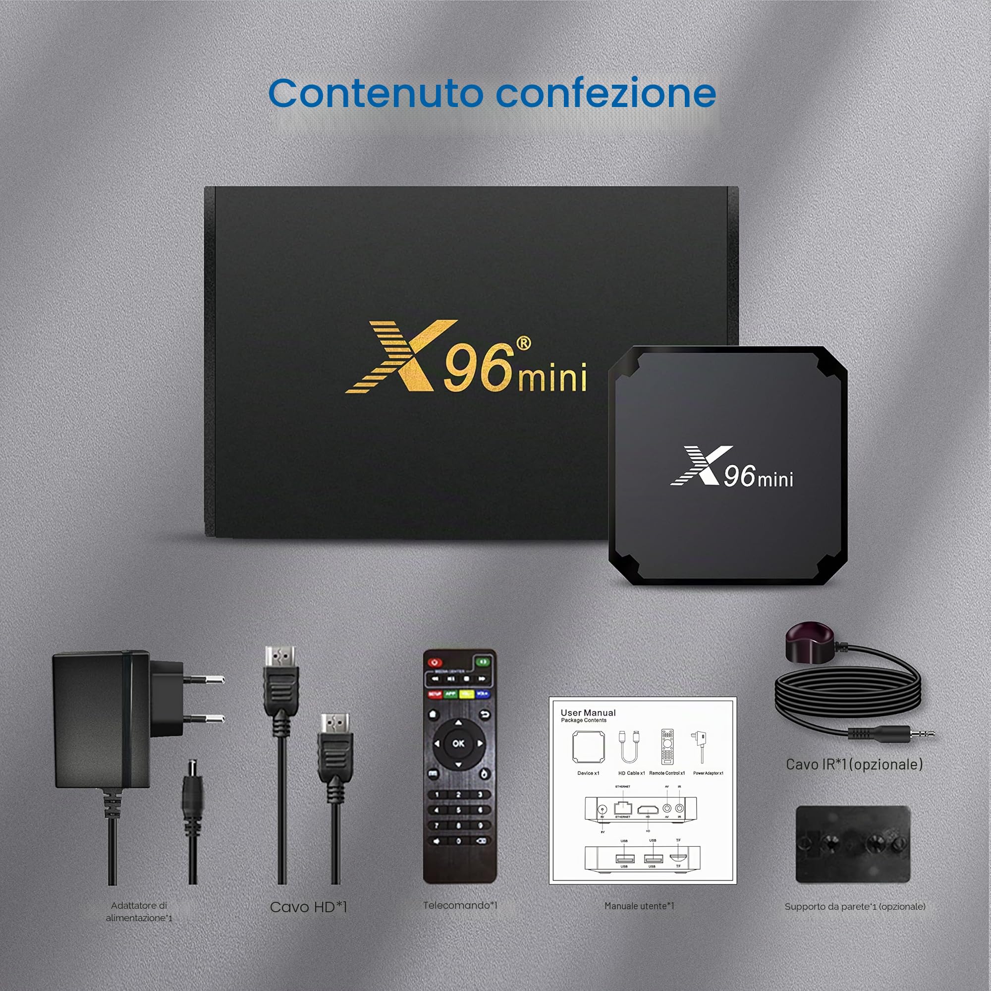 DEALROYAL X96 Mini TV Box, Android 11.0 Box TV 2GB/16GB Box Android TV 4K con Amlogic S905W2 Quad-Core Chipset 64 bit WiFi 2.4G, 4K HD,H.265