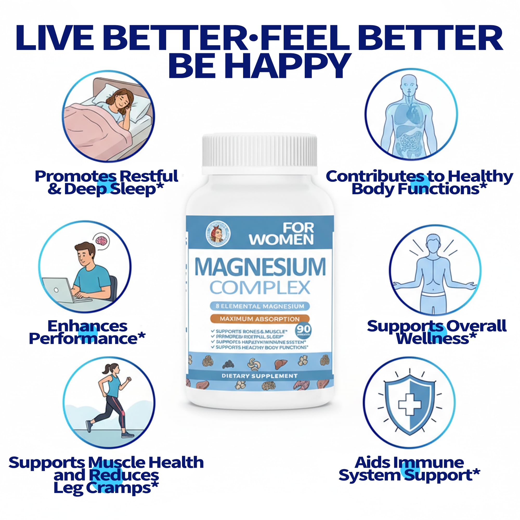 Magnesium Glycinate Supplement, 90 Capsules – Supports Sleep, Muscle & Heart Health – Vegan, Gluten Free, Non-GMO, Third-Party Tested — Amazon image 4