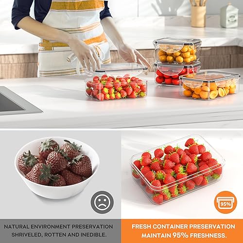 Miniatura 6 de 52 recipientes de almacenamiento de alimentos con tapas herméticas (26 recipientes y 26 tapas), contenedor de plástico para preparación de comidas,