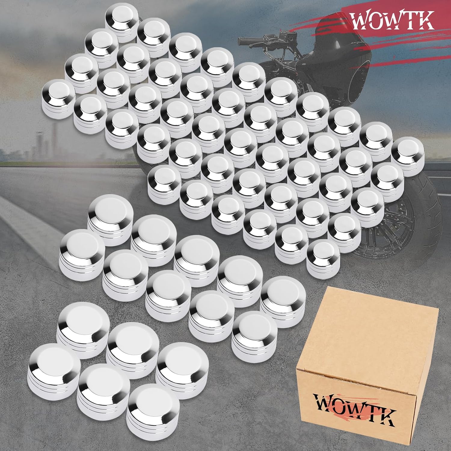 Screw Cap Cover Engine Bolt Cover Kit for Harley Touring 17-25 Chrome