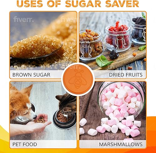 Miniatura 3 de Brown Sugar Keeper Bee - Terra Cotta - Ahorro de azúcar moreno, disco de azúcar moreno para mantener la humedad de los alimentos, piedra suavizante