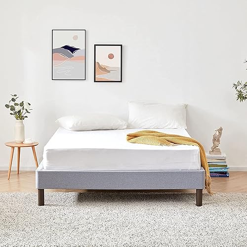 BDEUS 14 Inch Wood Slat Platform Bed Frame with Tool-Free Assembly, 100% Wooden Frame Mattress Foundation, 5 Minutes Assembly, Sturdy, No Noise, No Box Spring Need, Full Size