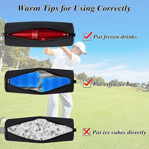 Miniatura 5 de LUCKIPLUS Enfriador de golf, funda de cerveza para bolsa de golf, 7 latas, enfriador de latas desmontable con bolsa de golf, accesorios para