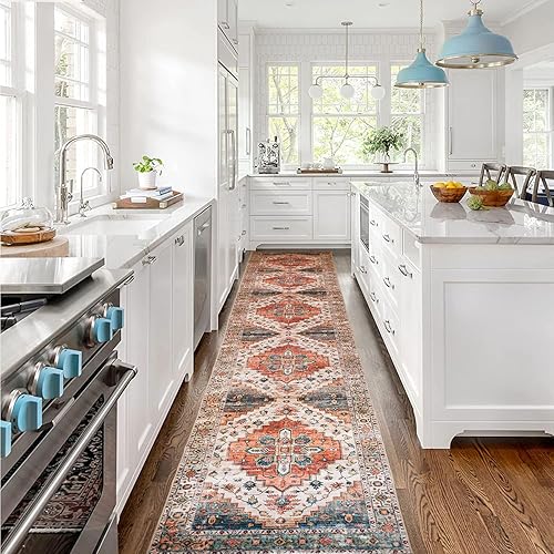 Miniatura 5 de Alfombras de pasillo para pasillo, alfombra antideslizante para cocina, lavable, estilo bohemio, para pasillo, dormitorio, entrada