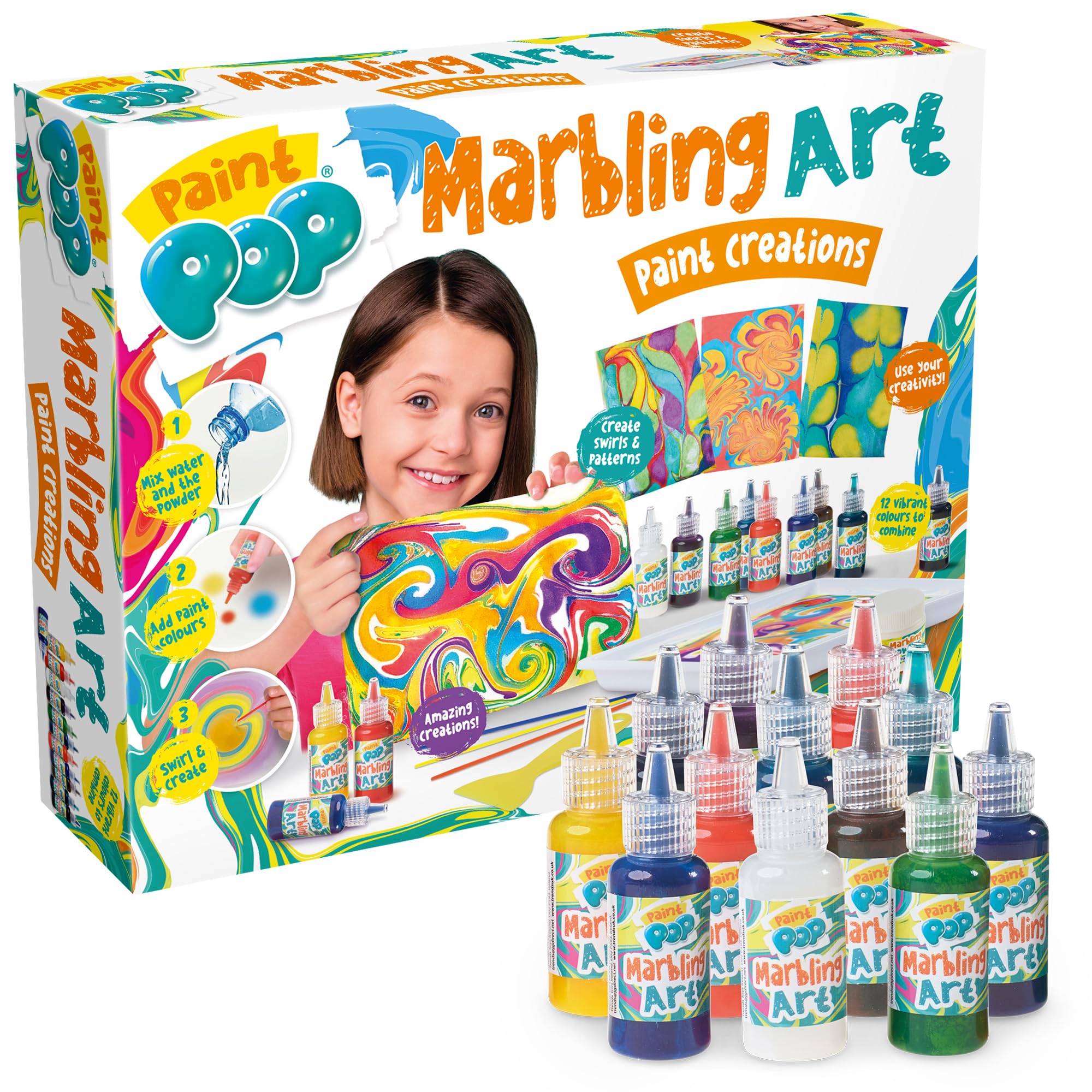 Paint Pop Marbling Paint Creations Set - Kids Water Art Craft Kit