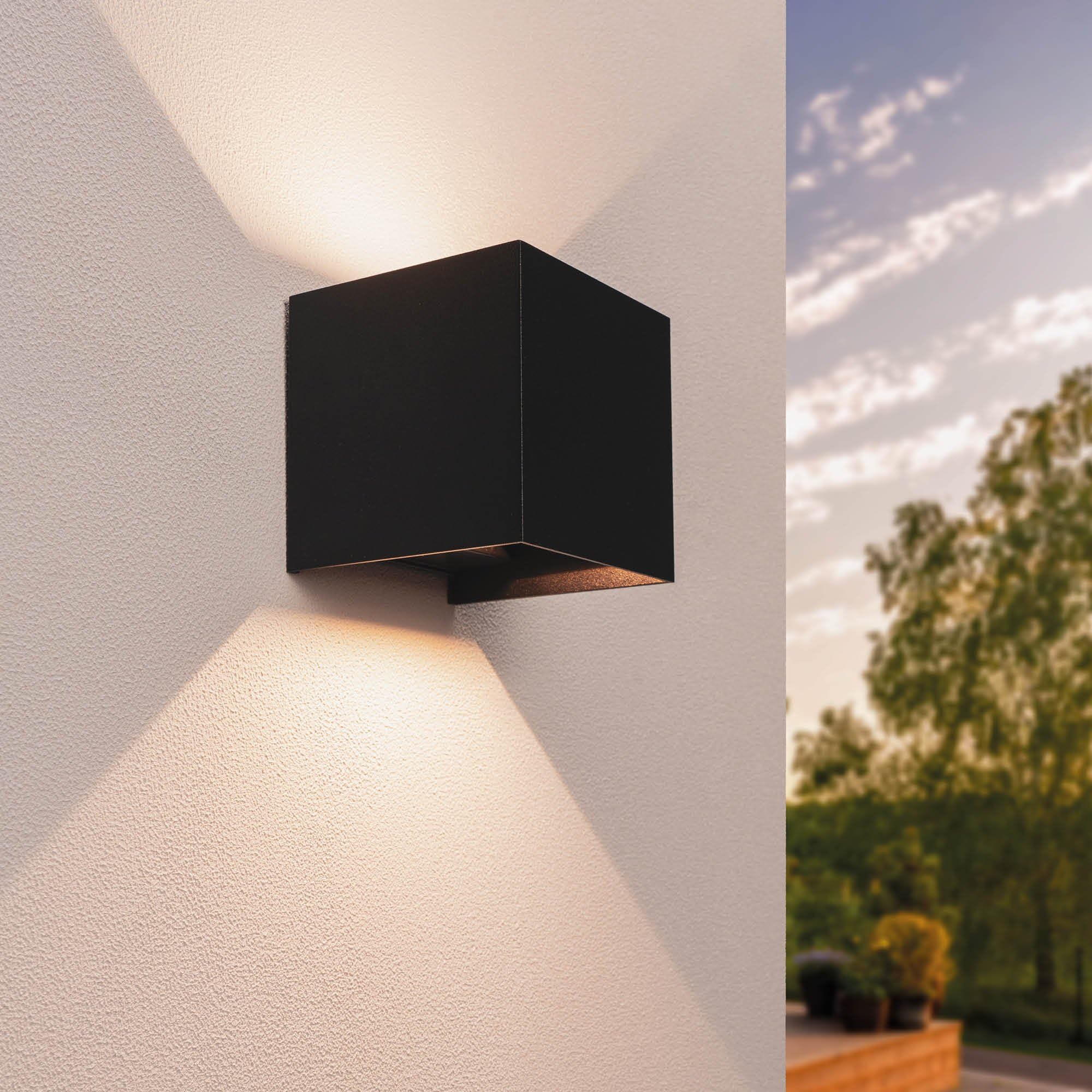 Ledvion - LED Wall Light, G9 Fitting, 4.5W, 3000K, IP54, Black & Square, Incl. Sensor, Outdoor Lamp, Garden Lighting
