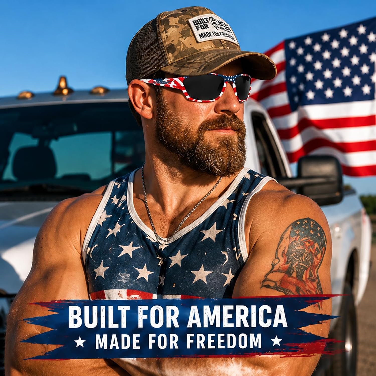 American Flag Sunglasses Polarized 4th of July Patriotic Glasses image 4