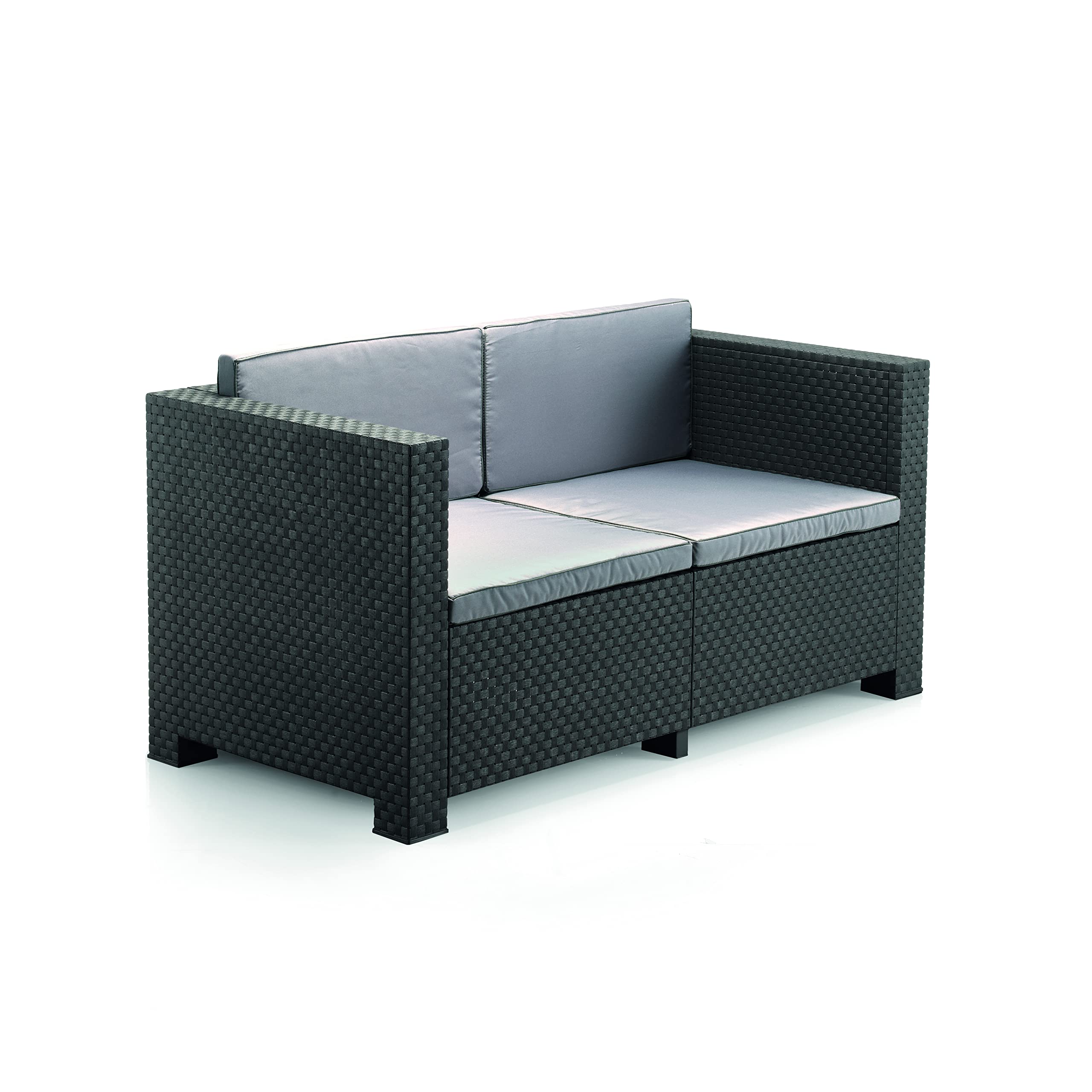 SP Berner Shaf - Diva Confort | Set Muebles de Salon Exterior - Conjunto Muebles Jardin Exterior 4 Plazas | Fabricado en España con Materiales Reciclados - Color Grafito
