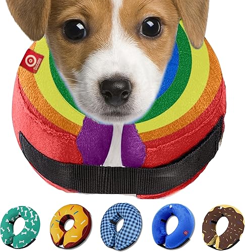 Collar inflable de cono para perro, suave, cómodo y ajustable para perros y gatos pequeños, medianos y grandes, collar electrónico de recuperación