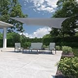 Ready-to-Hang Shade Sail - 90% UV Block Breathable Outdoor Sun Shade with Pre-Attached Ropes for Patios, Gardens & Seasonal Use, 11ft 10in x 8ft, Rectangle, Steel