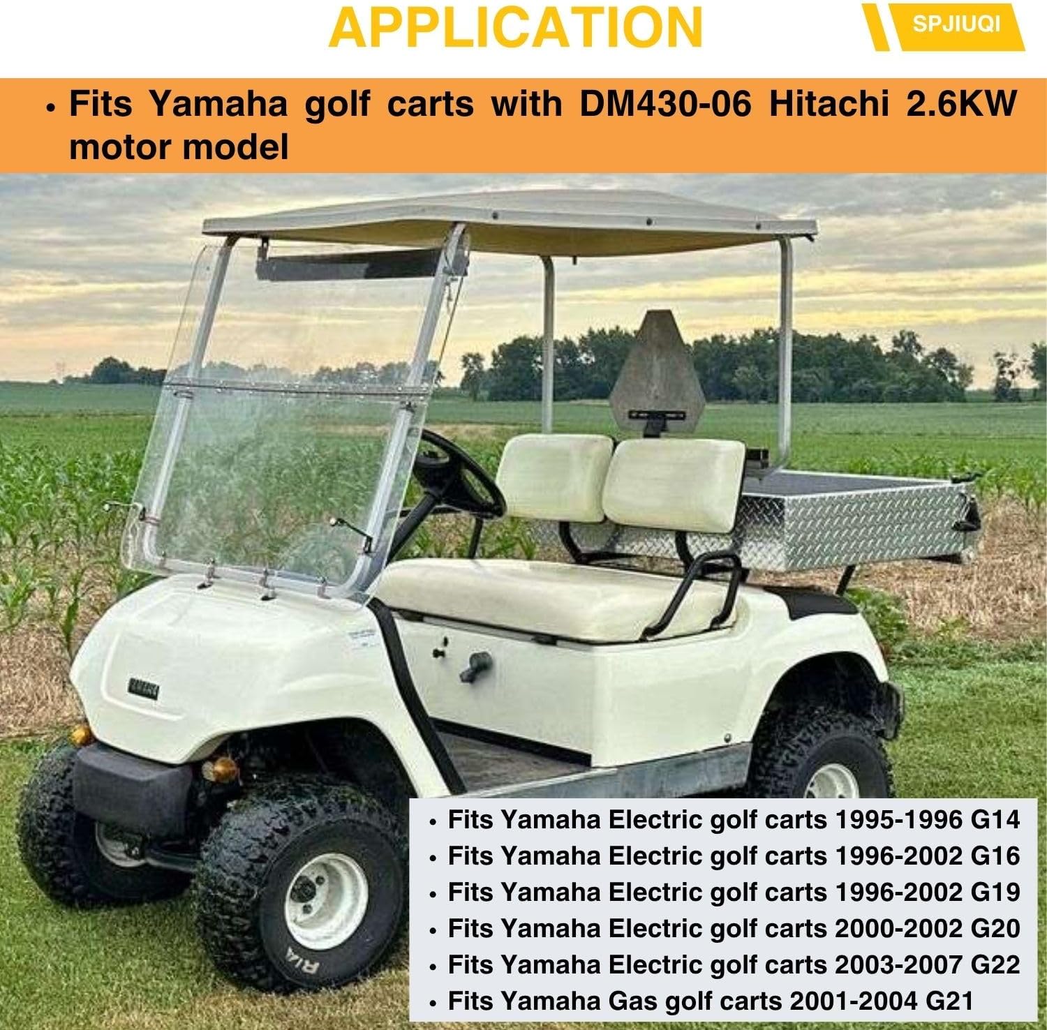 2Pcs JU2-H1801-20-00 Motor Brush Kit for Yamaha G14 G16 G19 G20 G21 G22 Golf Carts 2007-Up w/Hitachi 2.6Kw Motor
