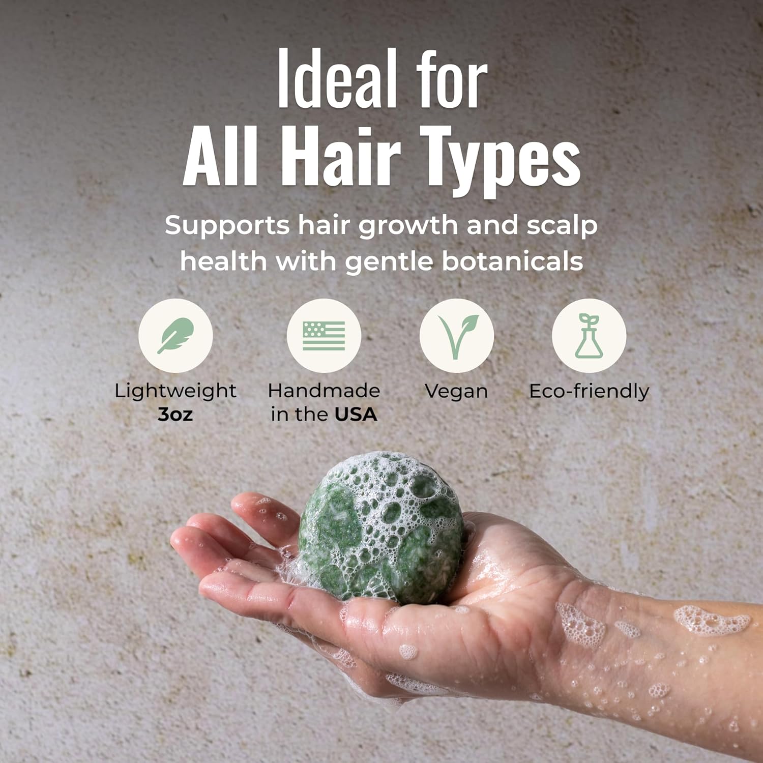 Bloom Shampoo Bar, Vegan Solid Hair Cleanser with Rosemary, Lavender and Peppermint, for Hair Growth and Scalp Health, Zero Waste, Travel-Friendly, Clean Beauty - Image 6