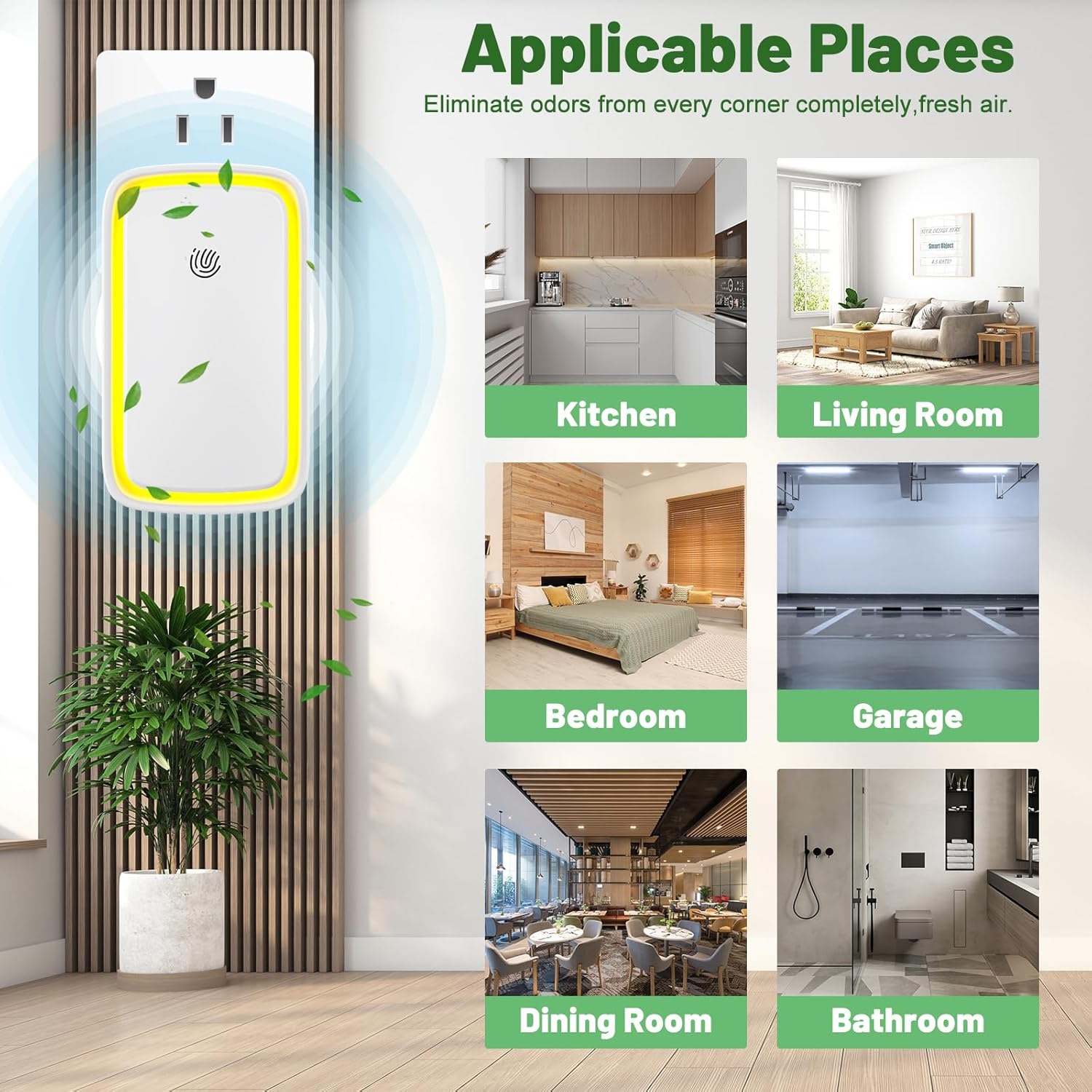 Plug in Air Ionizers Negative Ion Air Purifier Mini Portable Air ionizers for Home, Bedroom, Office-Night light Touch Button White (4)
