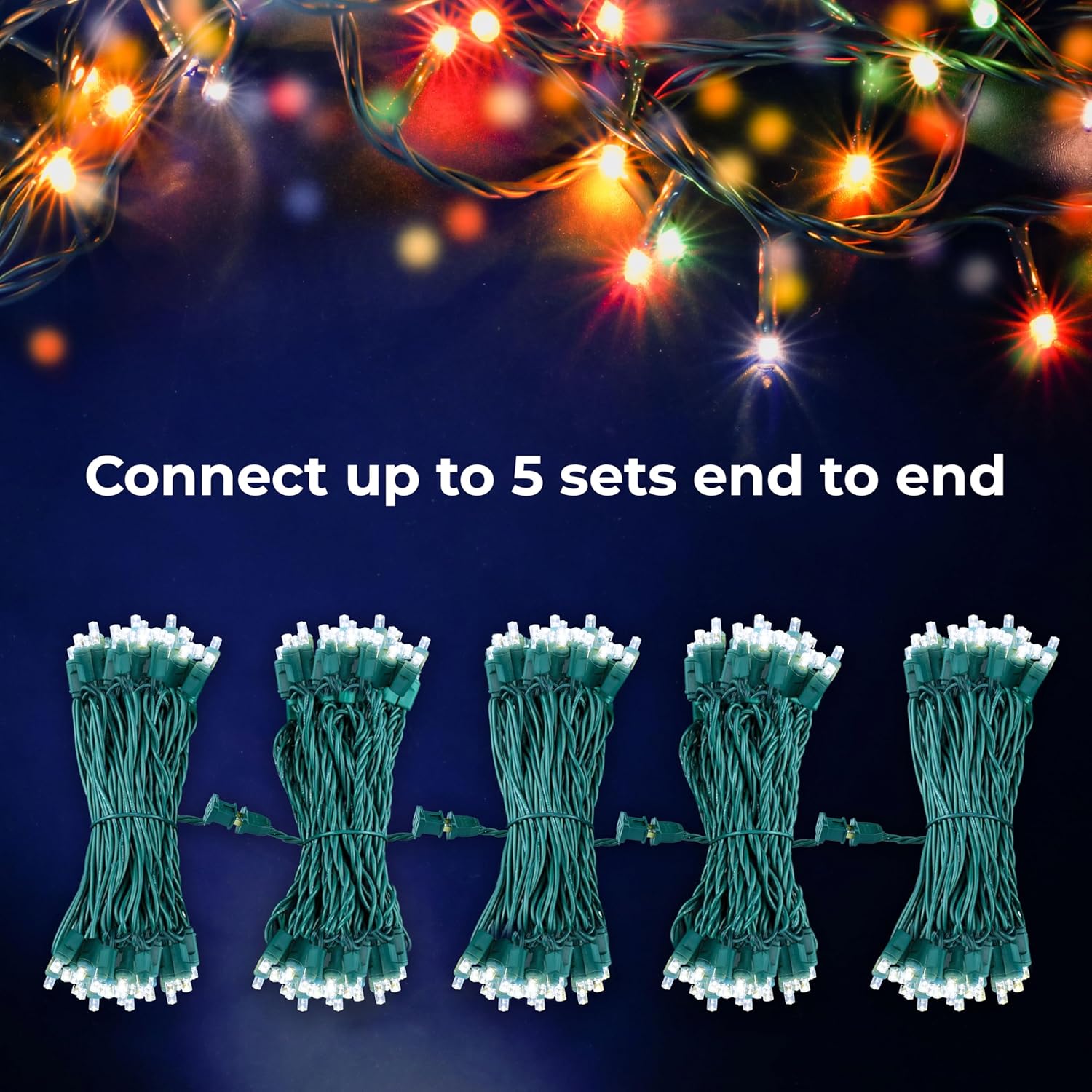 60 LED Mini Christmas Lights Cool White Green Wire String Lighting Indoor Outdoor Xmas Tree Garden Holiday Party Decor UL Certified Indoor & Outdoor String Lights