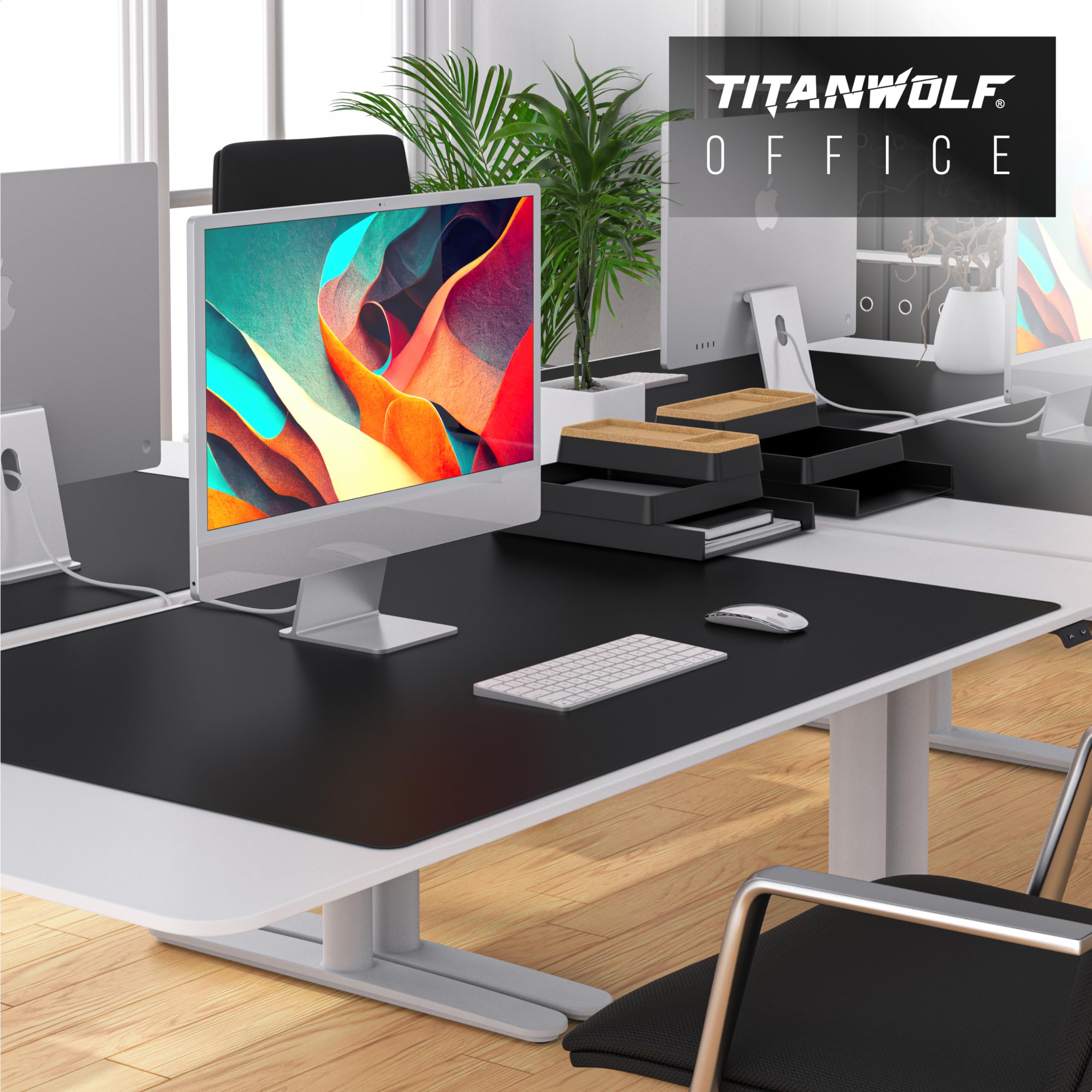 TITANWOLF - Alfombrilla de Ratón de Gran Tamaño 1200x600mm, Mouse Pad Gaming XXXL, Precisión y Velocidad en Juegos, Antideslizante, Superficie de Tejido, para Ratón y Teclado
