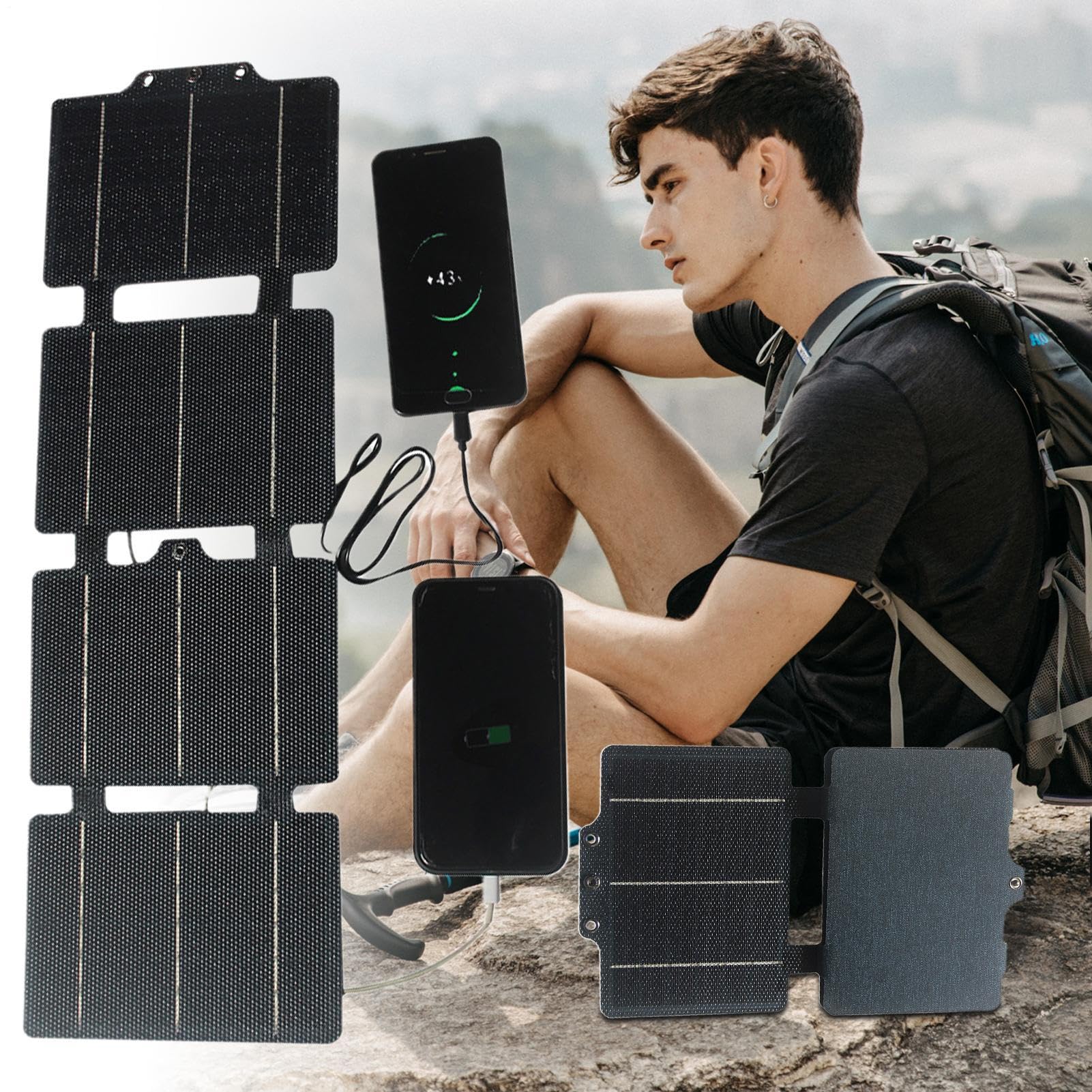 Pannello Solare Portatile Portatile Leggero Ripiegabile Impermeabile | Pannelli Pieghevoli Da Campeggio 30W Caricatore USB Portatile Leggero Ripiegabile Per Escursionismo Camper Telefono Tablet