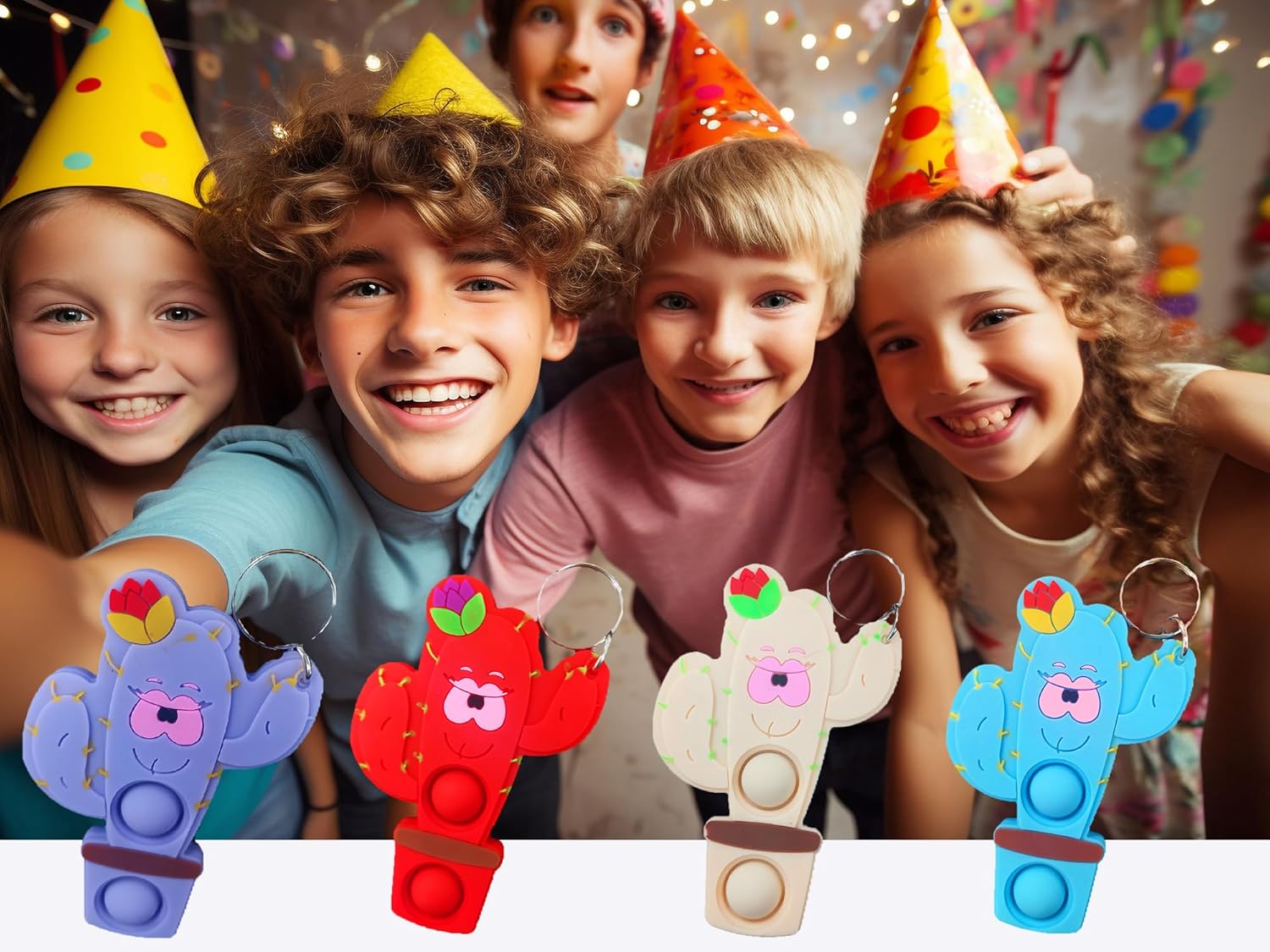 20 Packs bulk Mini Pop Plants Keychain fidgets Bubble Classroom Students gifts Teacher, hoilday Party Favors - Image 3