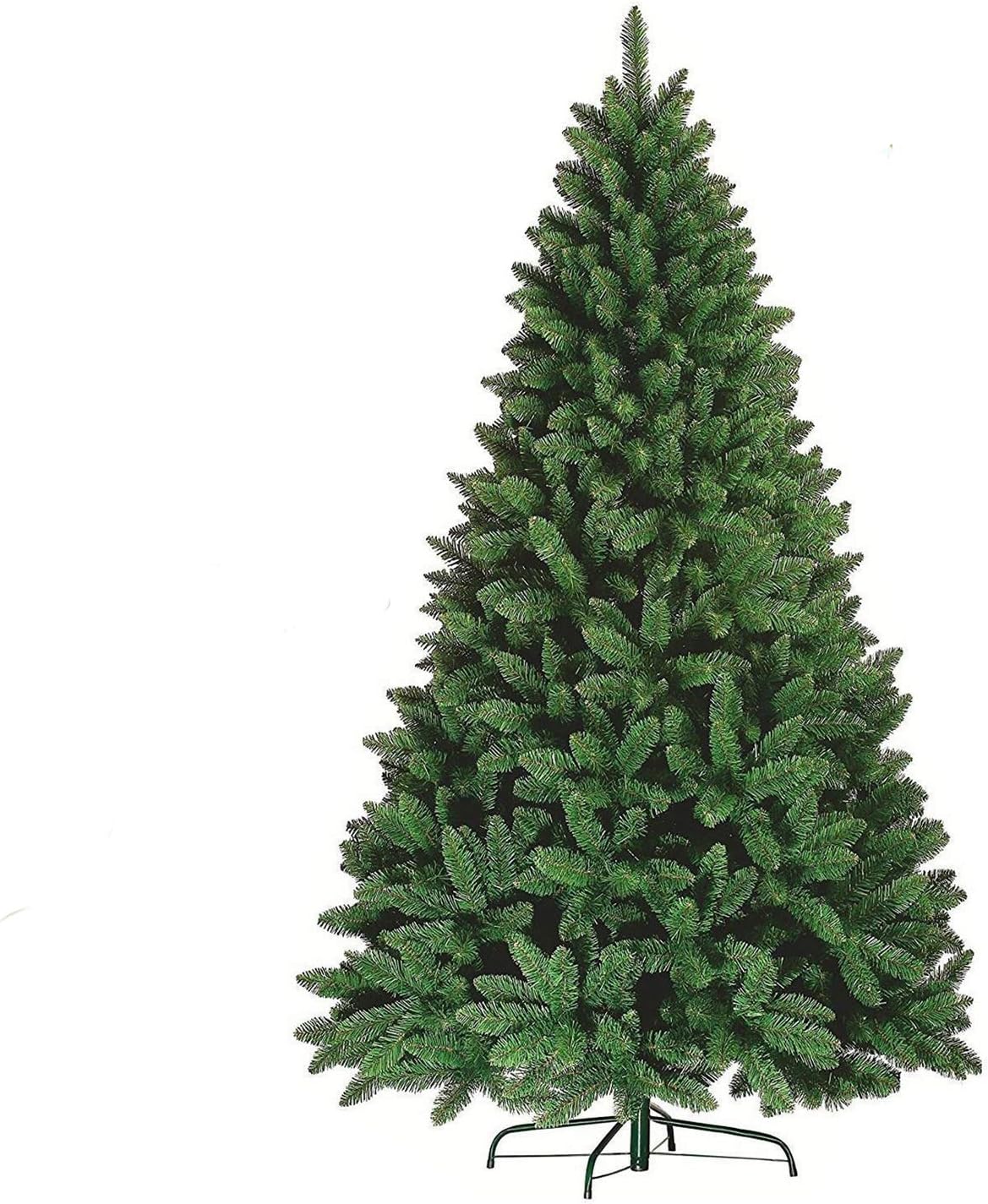 FB FunkyBuys Christmas Tree – PVC Artificial Xmas Trees with Metal Stand - Realistic Spruce Branches – Indoor and Outdoor Christmas Tree - Home Décor Christmas Tree for Holiday Decoration (7FT, Gren)