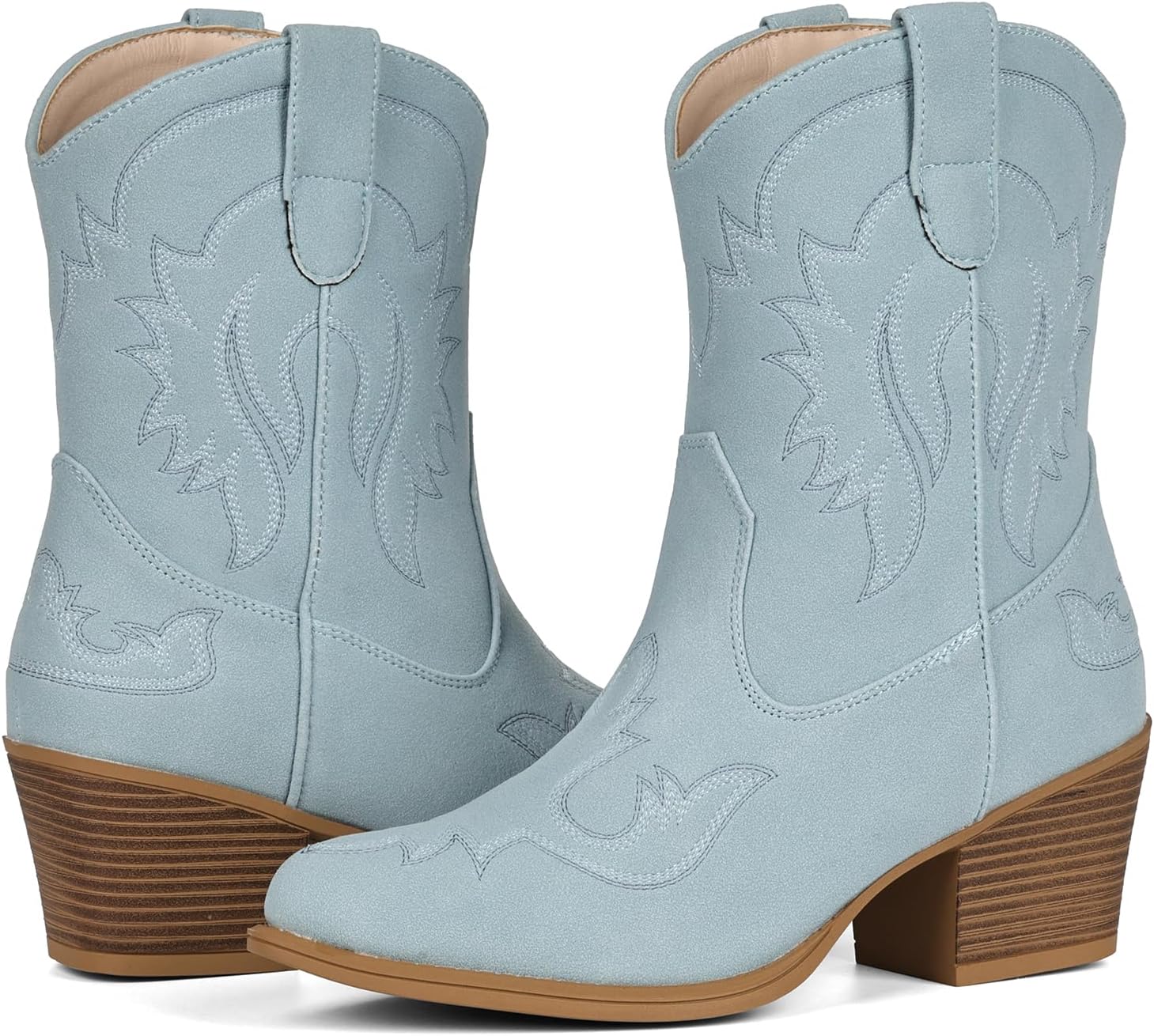 IXU Cowboy Boots for Women Ankle Cowgirl Boots Pointed Toe Short Western Booties - Image 8