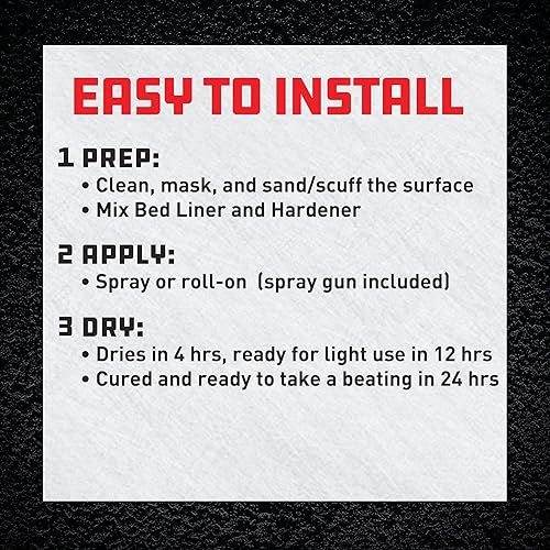 Miniatura 6 de Herculiner Kit de revestimiento en aerosol para cama, grado profesional, 1 galón de pulverización, color negro