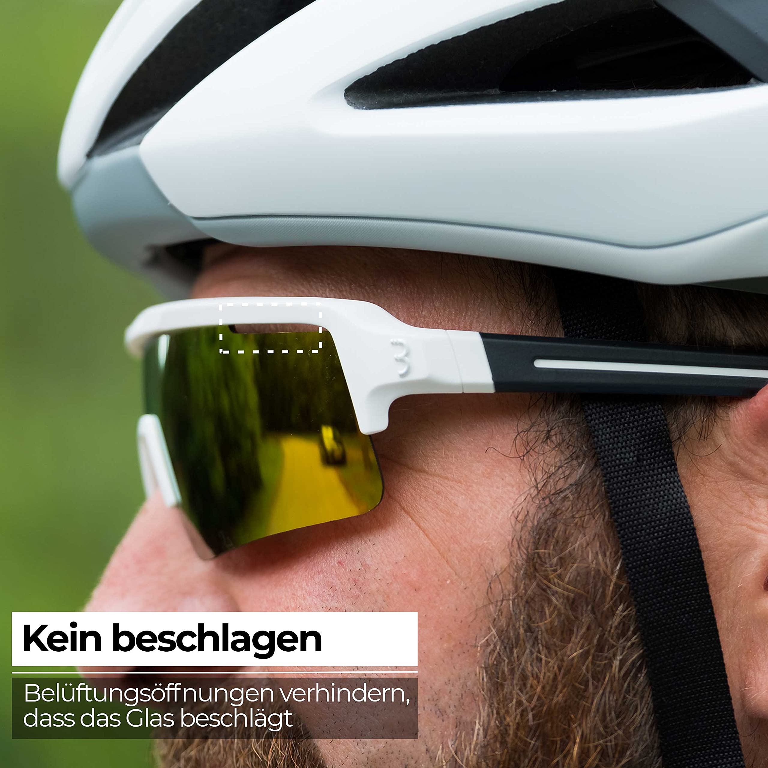 BBB Cycling Unisex-Adult Fahrrad Sportbrille Modernes Großes Glas Grilamid MTB Rennrad Kies Damen und Herren Fuse BSG-65