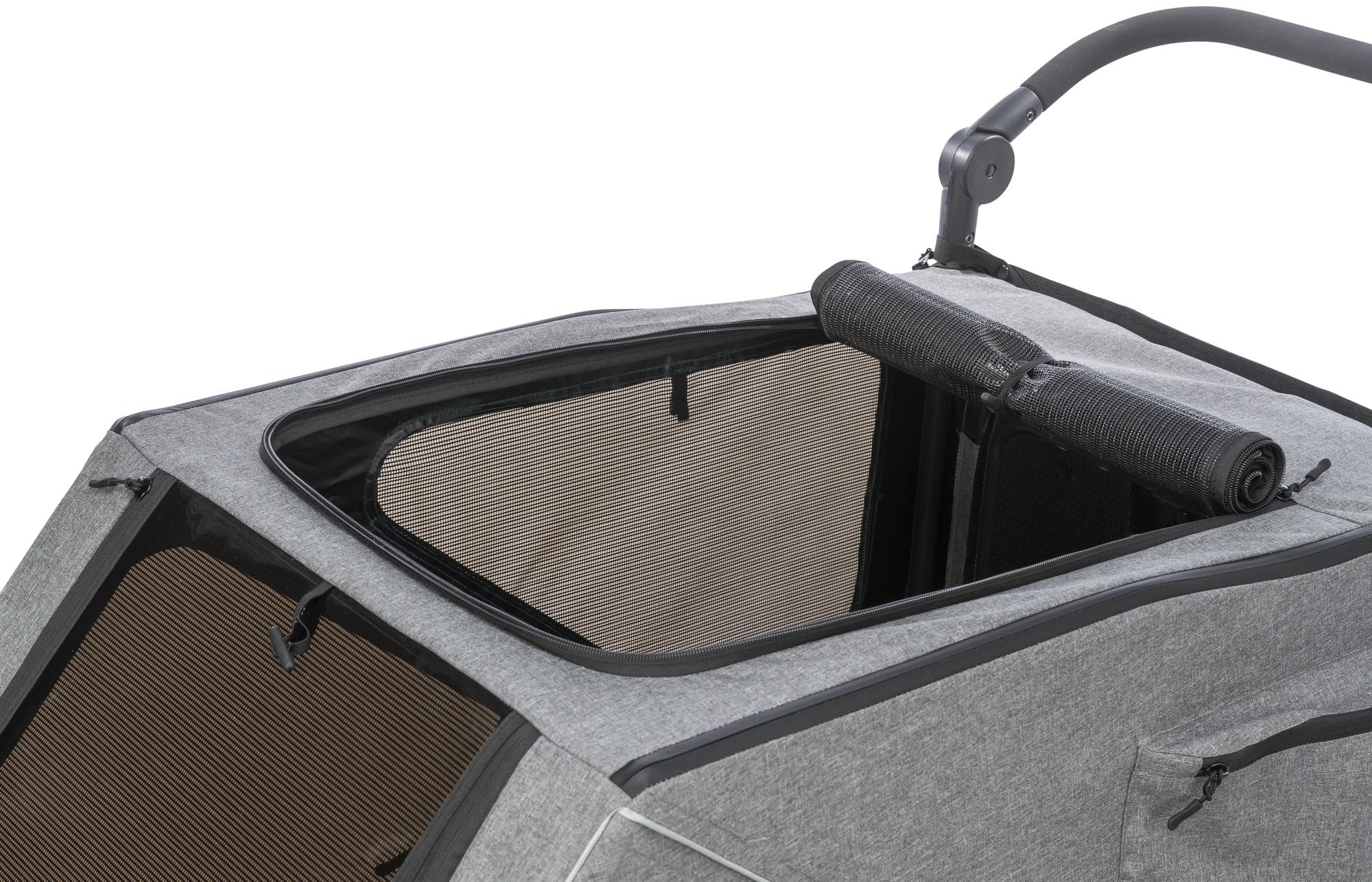 Trixie Dog Trailer for Bicycles 16.1 × 21.3 × 24.4 inches up to 55.1 lbs – Suspended Dog Bike Trailer with high Front Section – with extra-Large Rear Door