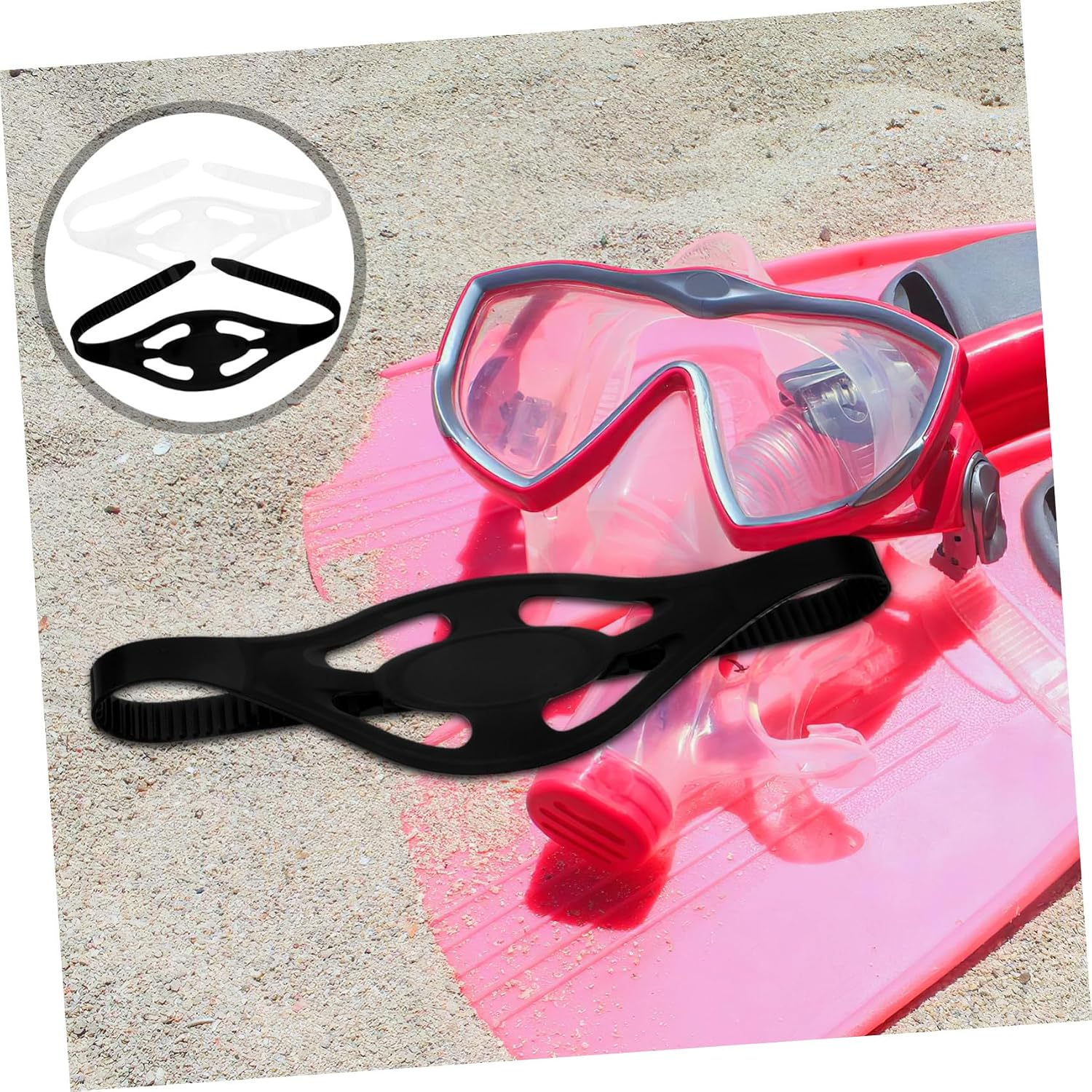 2pcs High Elasticity Silicone Diving Goggles Straps Comfortable Scuba Bungee Replacement Bands for Swimming Mask Fit Durable and Gentle Skin