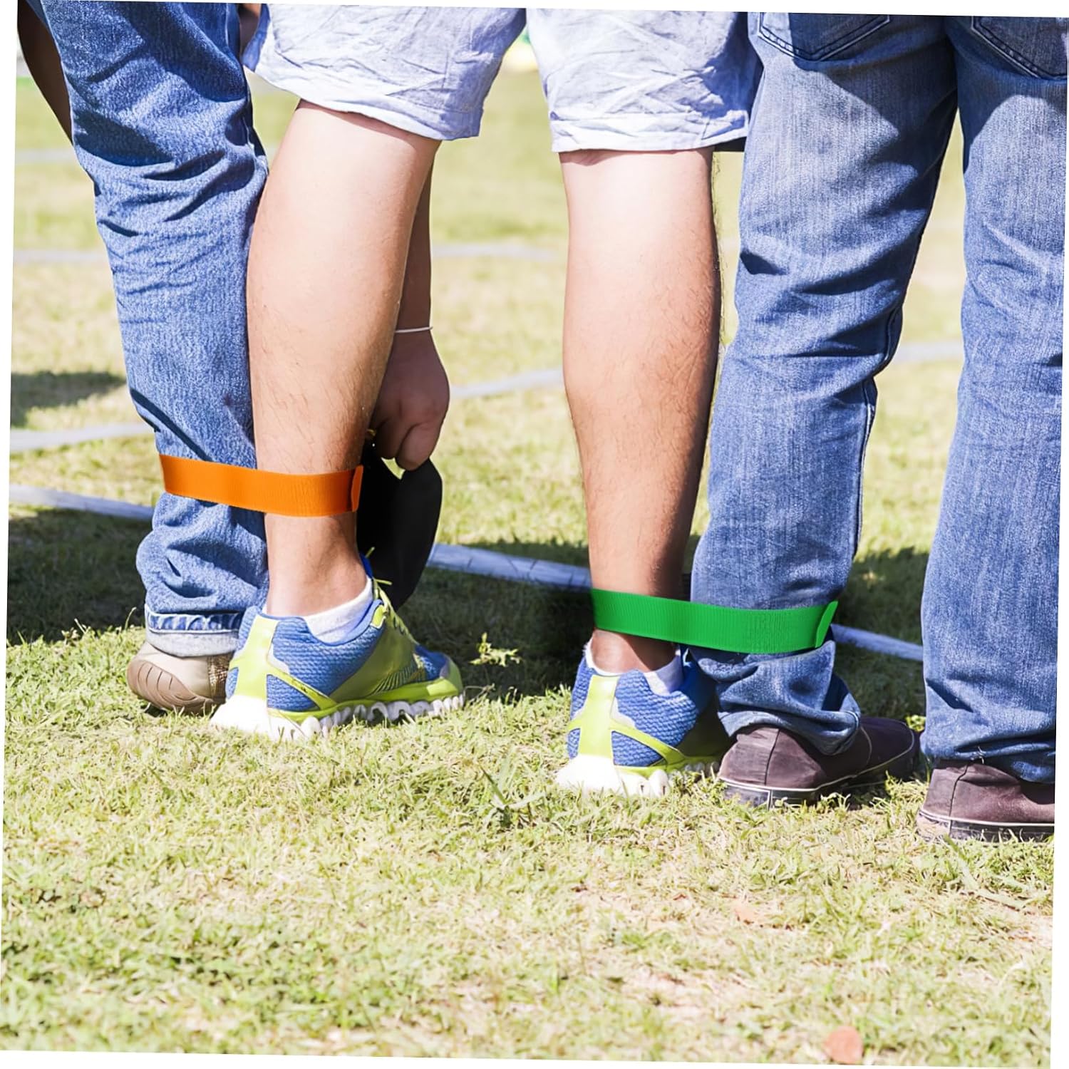 6Pcs Adjustable Nylon Tie Ropes for Three Legged Race Games Mixed Colors Elastic Straps for Adults for Outdoor Fun and Team Building Activities