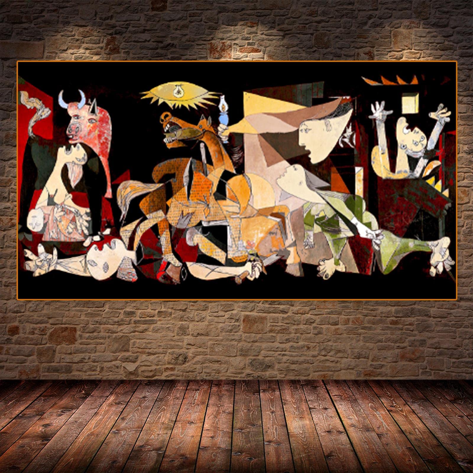 Amazon.co.jp: 抽象絵画ピカソ「ゲルニカ」キャンバス絵画ポスターと