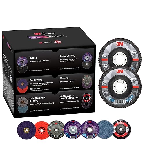 Miniatura 124 de 3M Disco de solapa 769F, tipo 27, 80+, 4-1/2 in x 7/8 in, abrasivo de alto rendimiento, disco de pulido y acabado de grano de precisión de cerámica