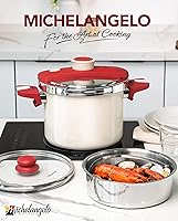 Vista 7 de MICHELANGELO Olla de presión de acero inoxidable de 8.5 cuartos de galón, olla a presión 3 en 1, sistema de bloqueo con una mano, diseño colorido