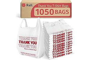 Reli. Plastic Thank You Bags with Durable Handles (1050 Count) - Perfect...