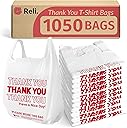 Reli. Plastic Bags Thank You (1050 Count) | White Grocery Bags with Handles | Shopping (Plastic)