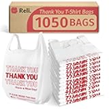 Reli. Plastic Bags Thank You (1050 Count) | White Grocery Bags with Handles | Shopping (Plastic)